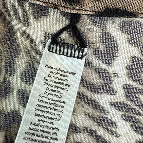 SEA LEVEL Wildside Mesh Beach Coverup Caftan Shirt Animal Print Size S NWT - Picture 10 of 13